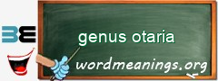 WordMeaning blackboard for genus otaria